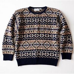 Vintage American Eagle Outfitters Fair Isle Sweater Men XL Knit Pullover Cottage